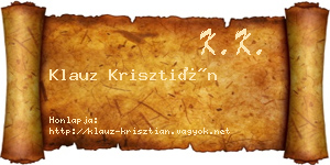 Klauz Krisztián névjegykártya